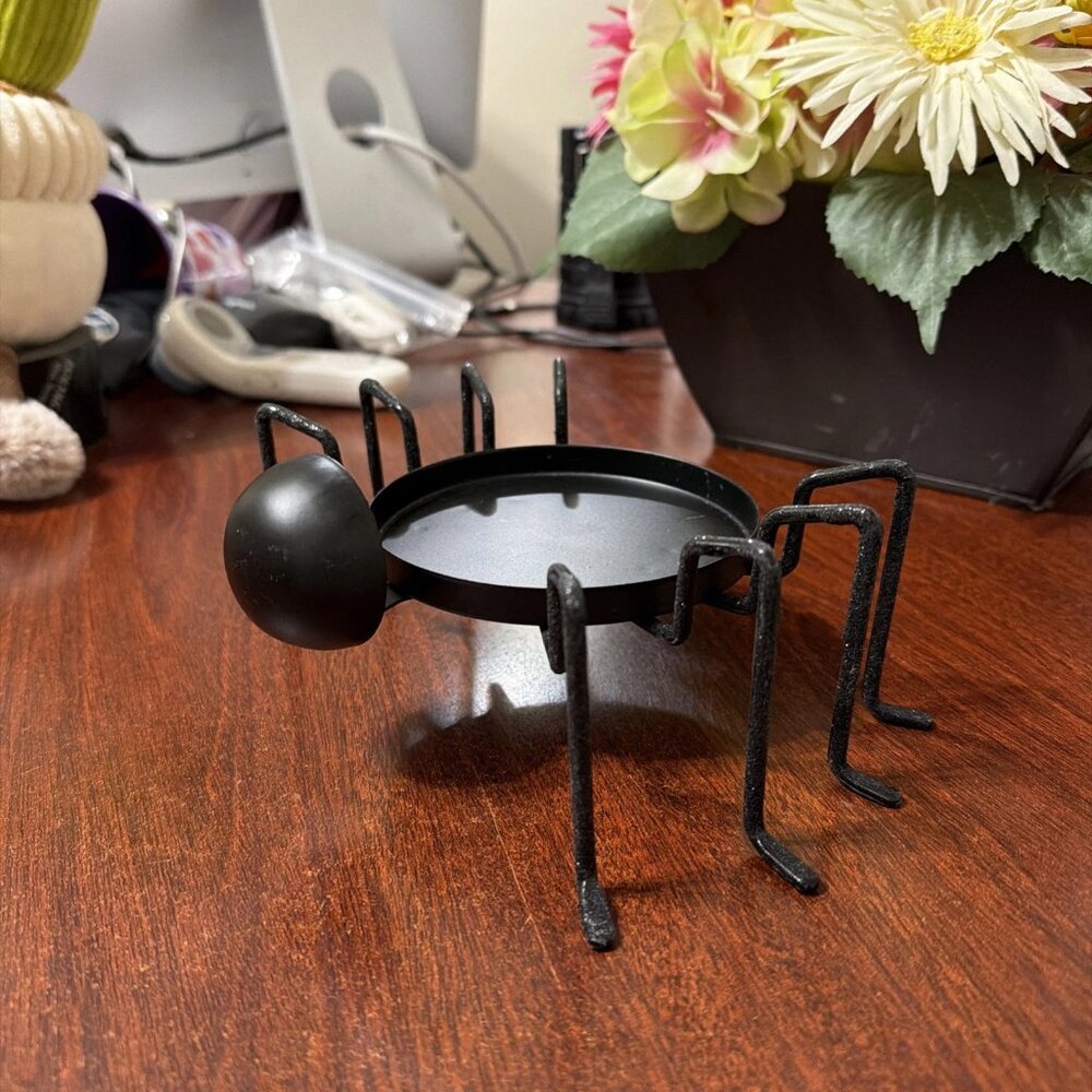 Midnight Market Black Metal Spider Jar Candle Holder - Picture 3 of 8